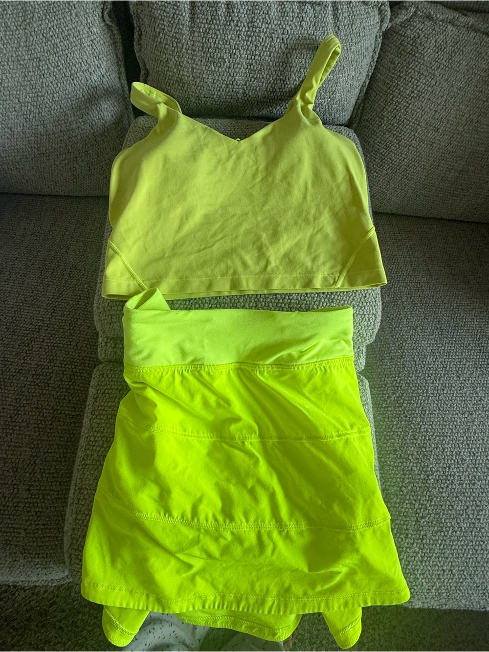 lululemon athletica Neon Yellow Two-Piece Active Set